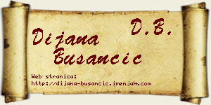 Dijana Busančić vizit kartica
